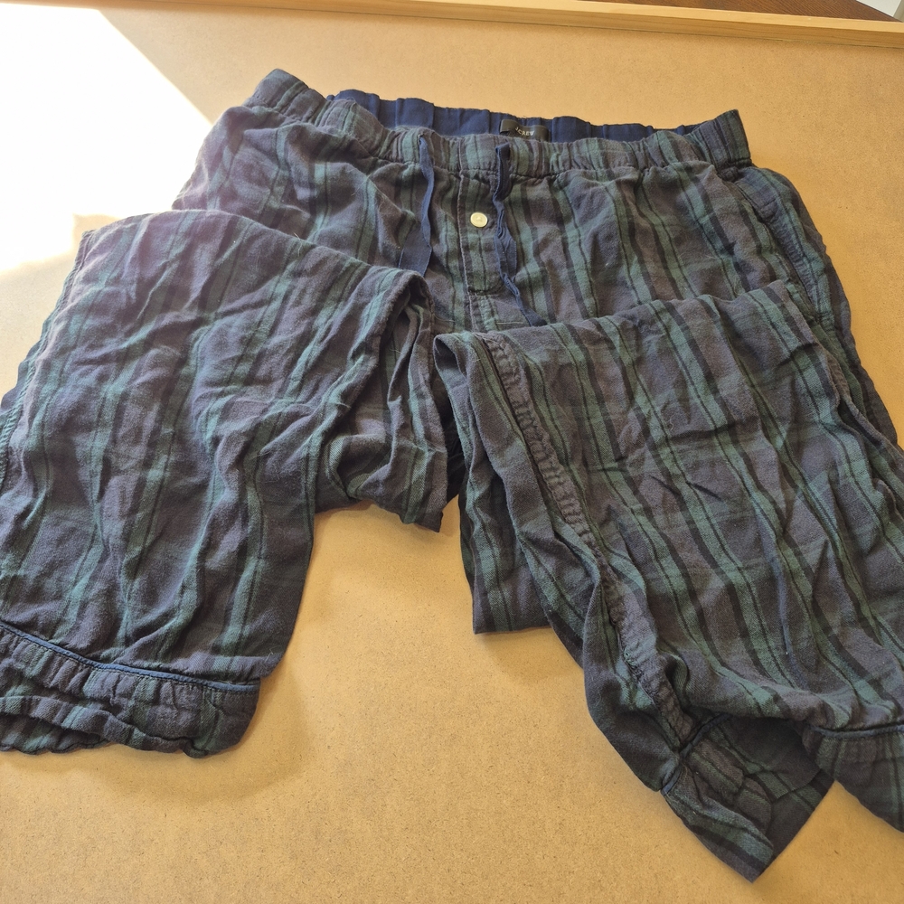 J. Crew Plaid Lounge Pants - Blue and Green